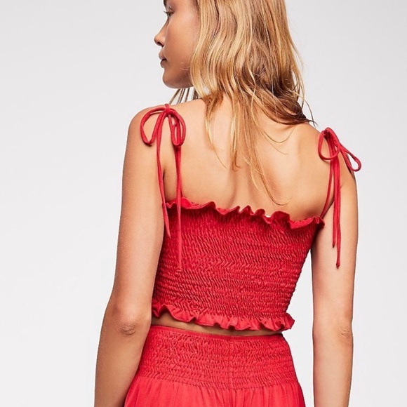 Free people Fine without you smocked crop top - Picture 2 of 4